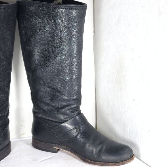 Frye Women's Veronica Slouch US 8,5B Black Leather PullOn Tall Riding Boots - Picture 7 of 16